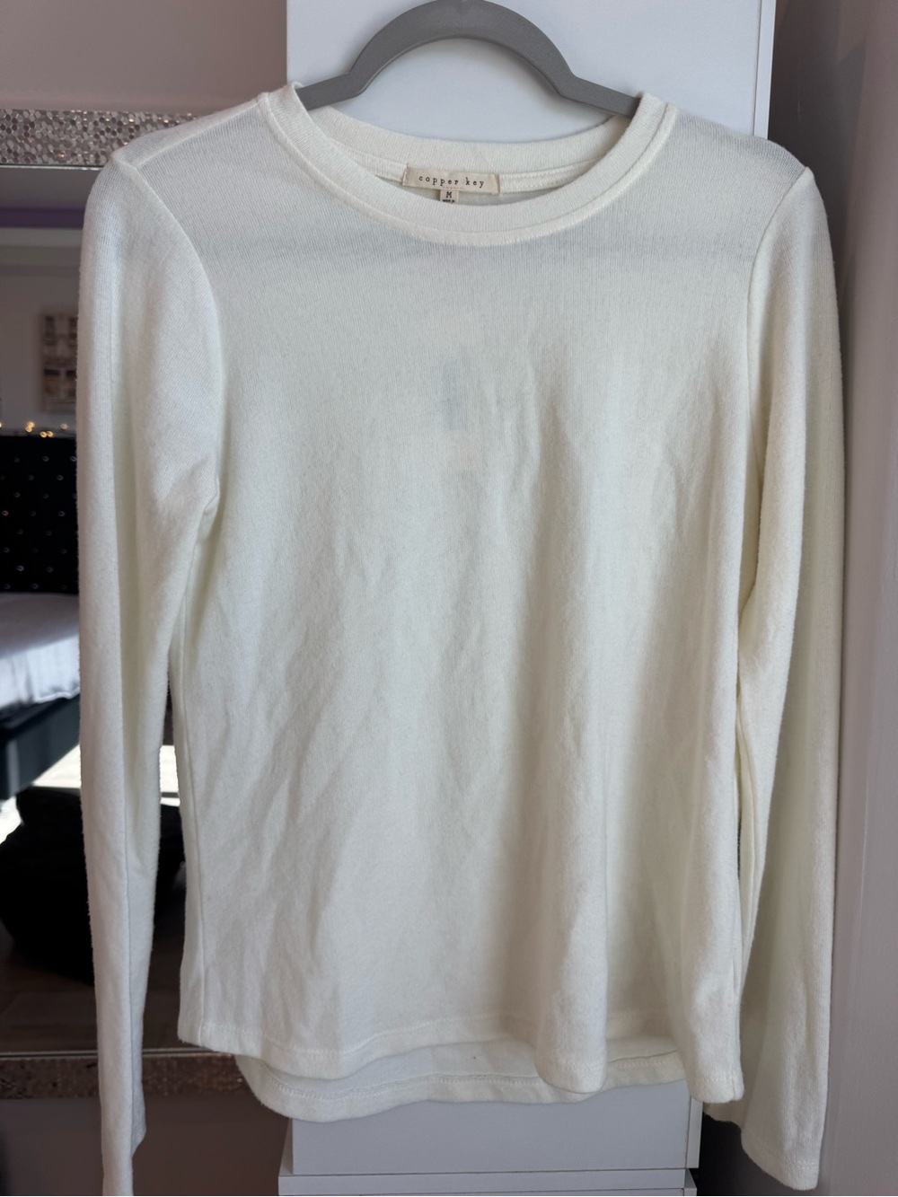 Copper Key Cream Long Sleeve Crewneck Top
